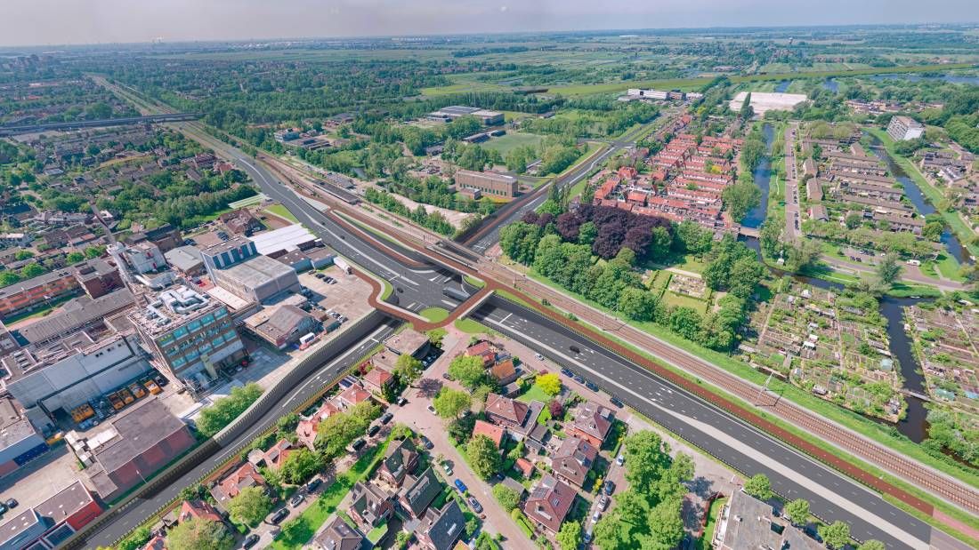 guisweg panorama met fietspadhr